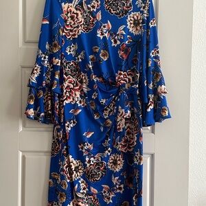 Shelby + Palmer Floral Blue Wrap Dress